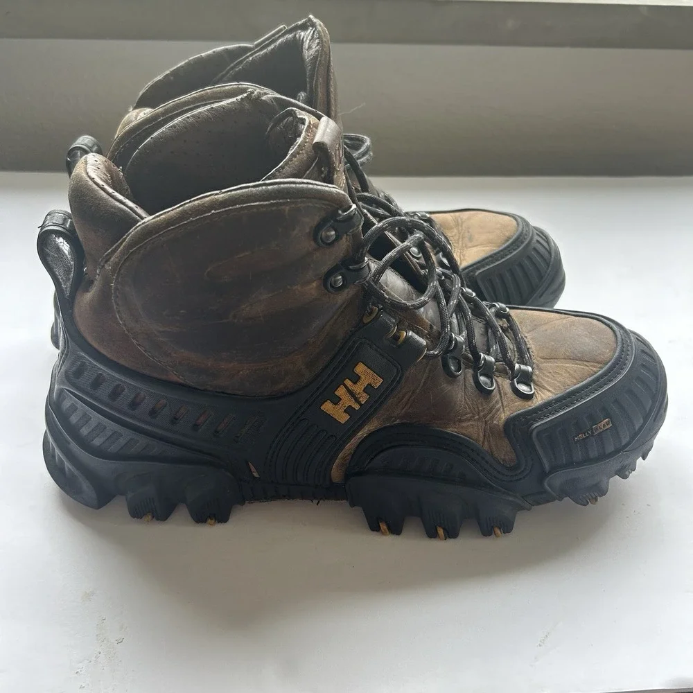 Helly Hansen Hiking Boots Mens 13 Brown Leather Trail‎ Trek Wear Rugged Gorpcore